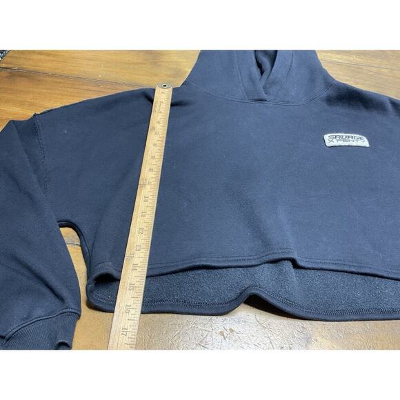 Savage X Fenty Rihanna Essential Racer Oversized Cropped Hoodie Black Large - Picture 8 of 14